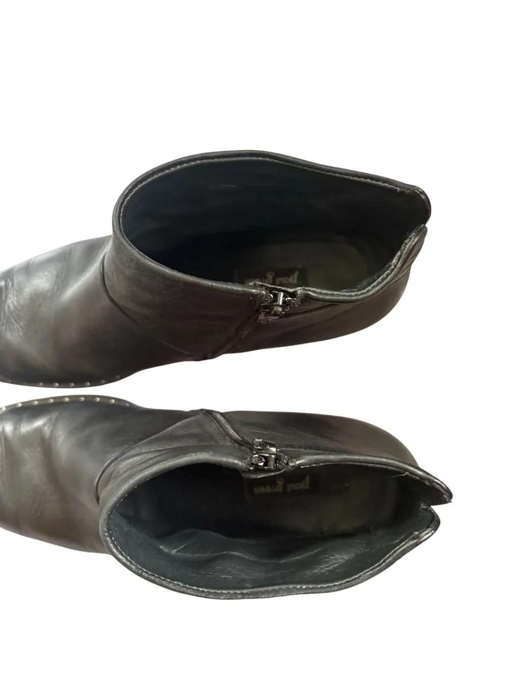 Paul Green Black Leather Ankle Boots Size 7